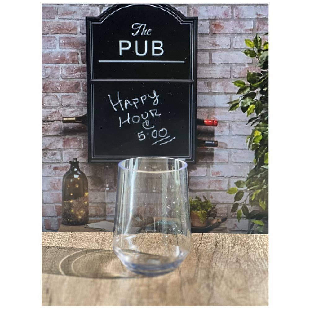 None 17 oz. Clear Acrylic Wine Glasses Set (Set of 4)