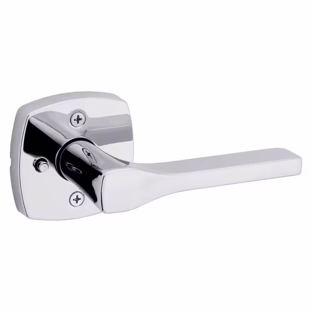 Kwikset Tripoli Polished Chrome Privacy Bed/Bath Door Lever with Soft Modern Rose