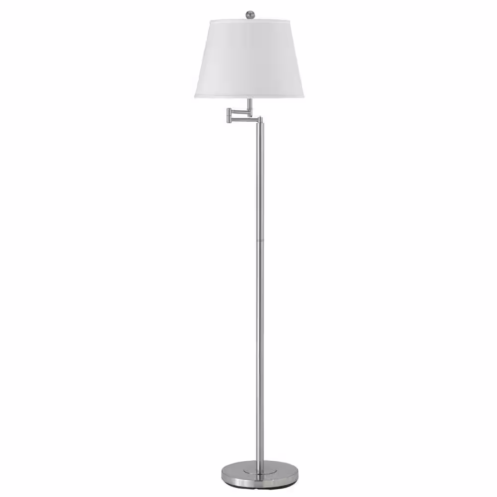 CAL Lighting 60 in. Andros Swing Arm Floor Lamp in Brushed Steel