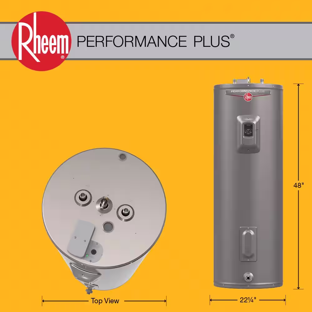 Rheem Perf Plus 50 Gal 4500-Watt Elements Medium Electric Water Heater - WA, OR Version w/9-Year Tank Warranty and 240-Volt