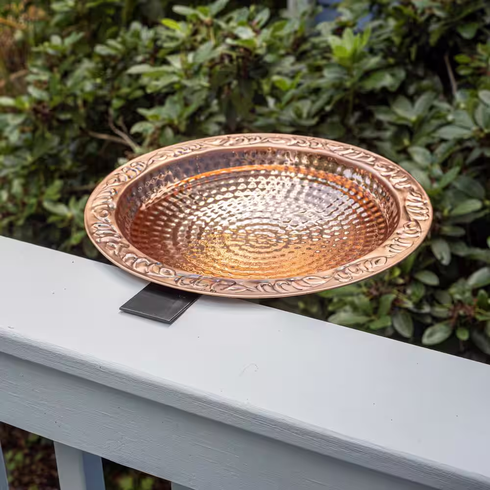 Good Directions 13.5 in. Pure Copper Deck Mount Birdbath