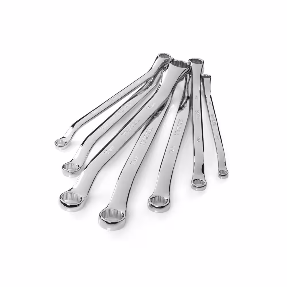 TEKTON 45-Degree Offset Box End Wrench Set, 7-Piece (6-19 mm) - Holder