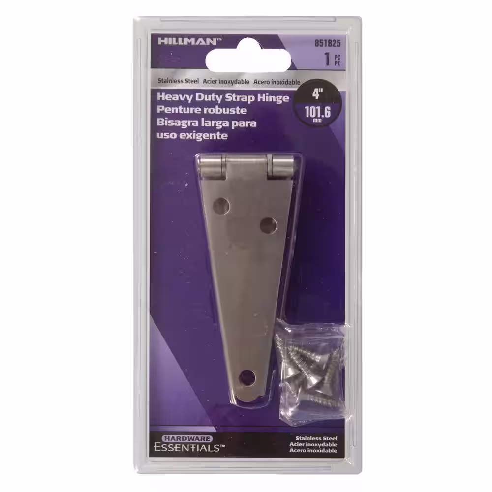 Hardware Essentials 4 in. Stainless Steel Heavy Strap Hinge (5-Pack)