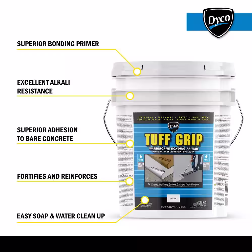 Dyco Tuff Grip 5 gal. 9040 Clear Low Sheen Interior/Exterior Waterborne Bonding Primer