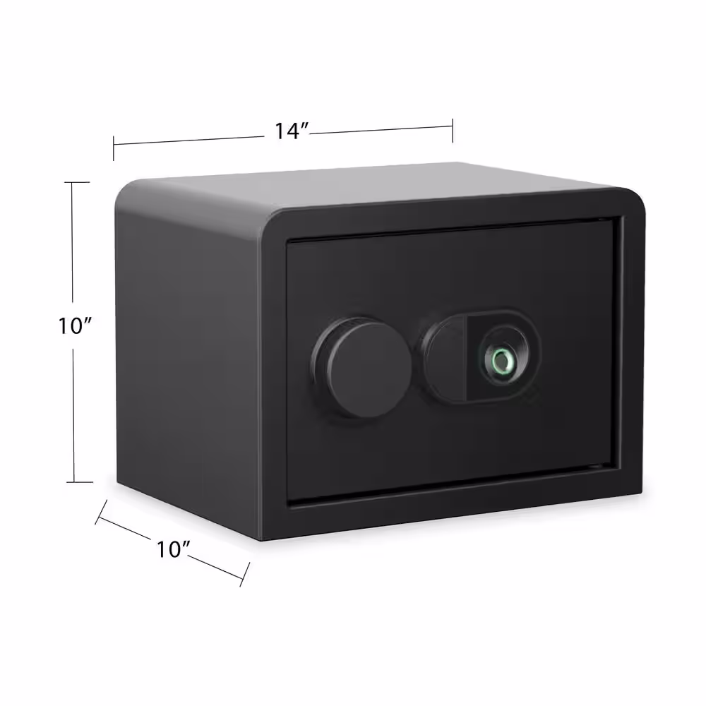 SANCTUARY Home and Office 0.59 cu. ft. Security Vault with Biometric Lock and 1-Shelf, Matte Black