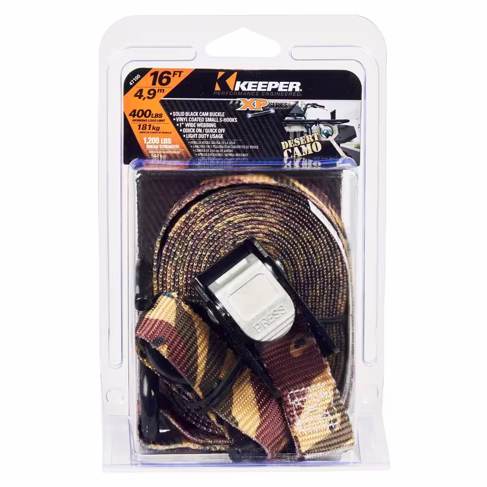 Keeper 1 in. x 16 ft. Desert Camo Cam Buckle