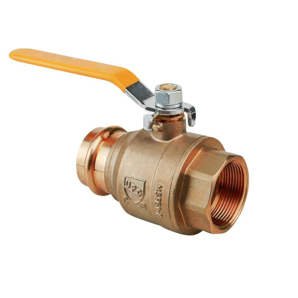 The Plumber's Choice 3/4 in. Brass Press x FIP Adapter Ball Valve
