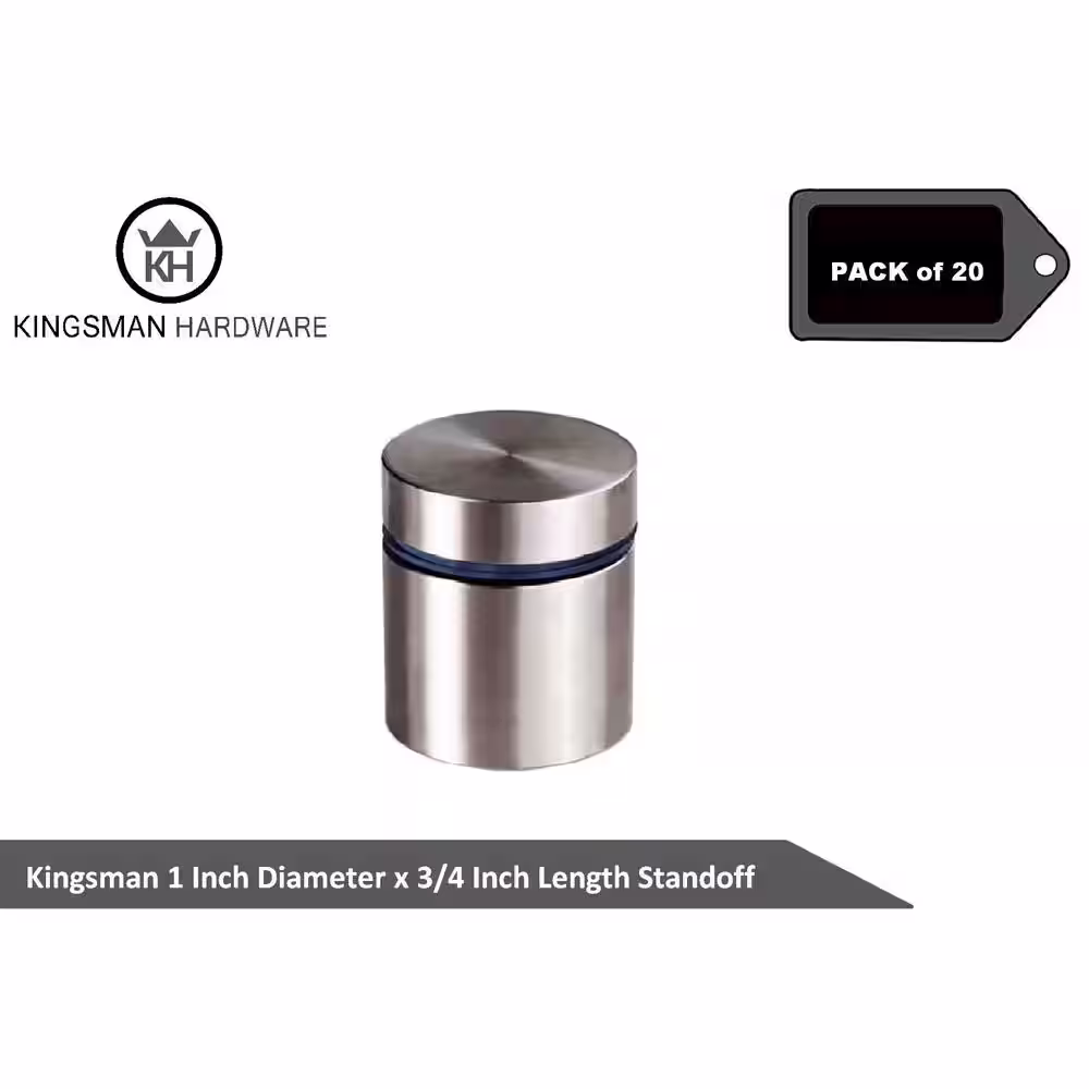 None 1 in. Dia x 3/4 in. L Stainless Steel Standoffs for Signs (20-Pack)