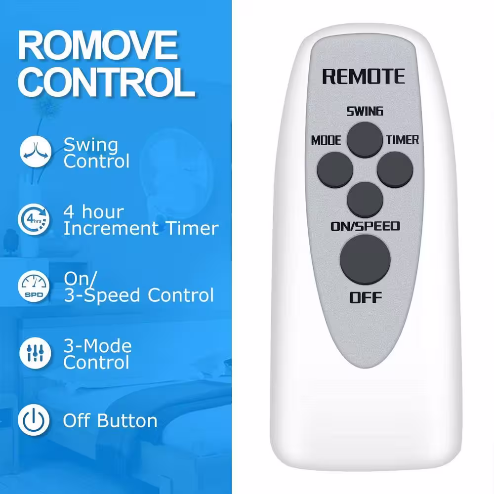 Edendirect 16 in. Digital White Wall Mount Fan with Remote Control 3 Oscillating Modes 3-Speed 72 in. Power Cord (2-Pack)