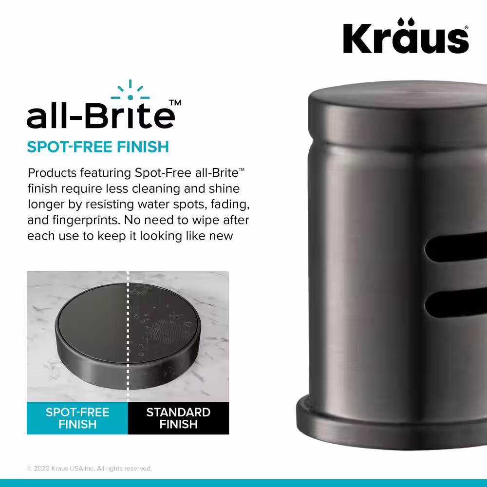 KRAUS Dishwasher Air Gap in Spot Free Black Stainless