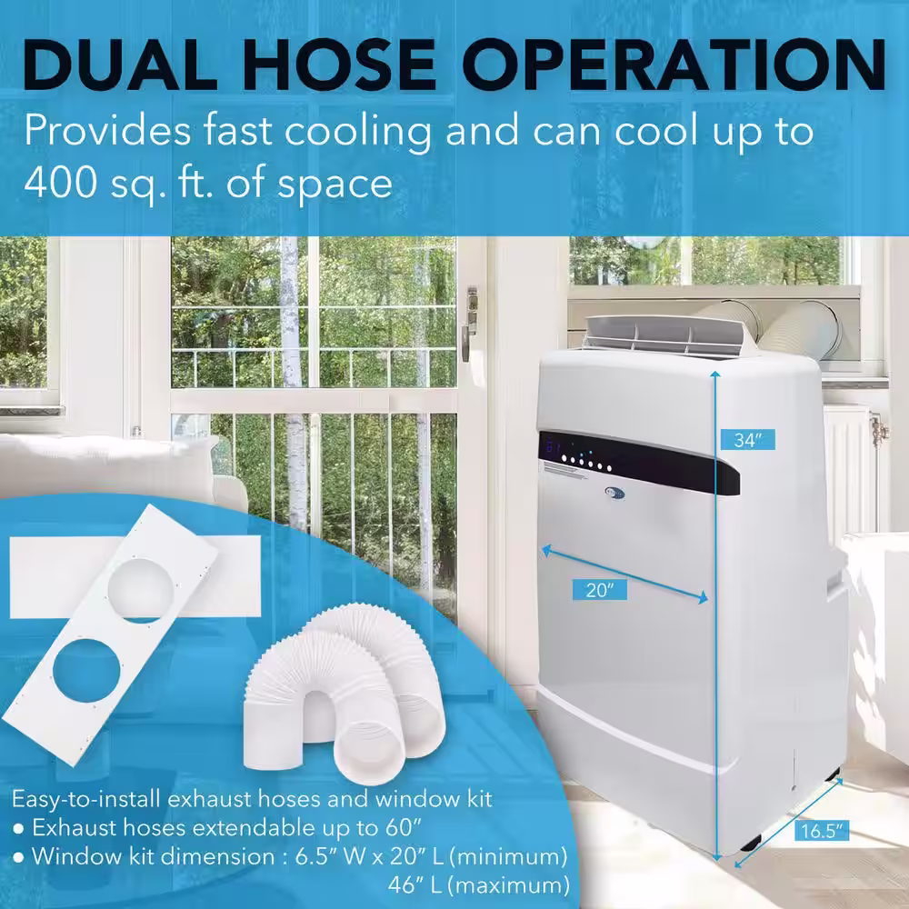 Whynter 12,000 BTU Portable Air Conditioner with Dehumidifier and Remote
