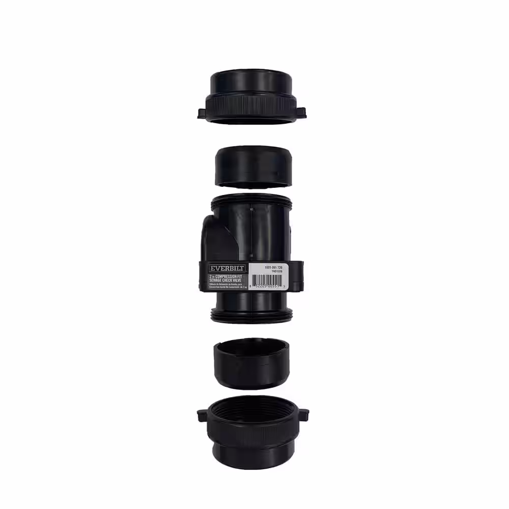 Everbilt 2 in. Sewage Check Valve with Compression Fittings