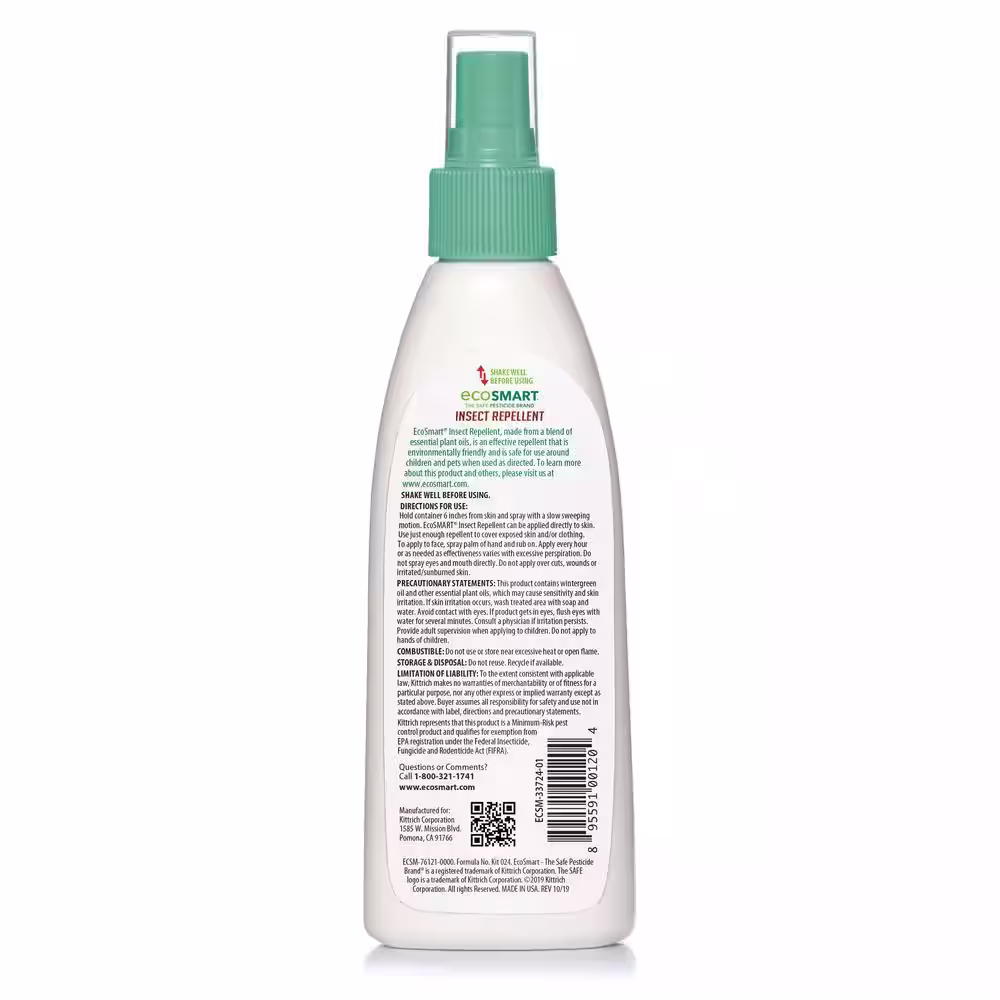 EcoSmart 6 oz. Natural DEET Free Insect Repellent in Pump Spray Bottle with Plant-Based Ingredients, Repels Mosquitoes (2-Pack)