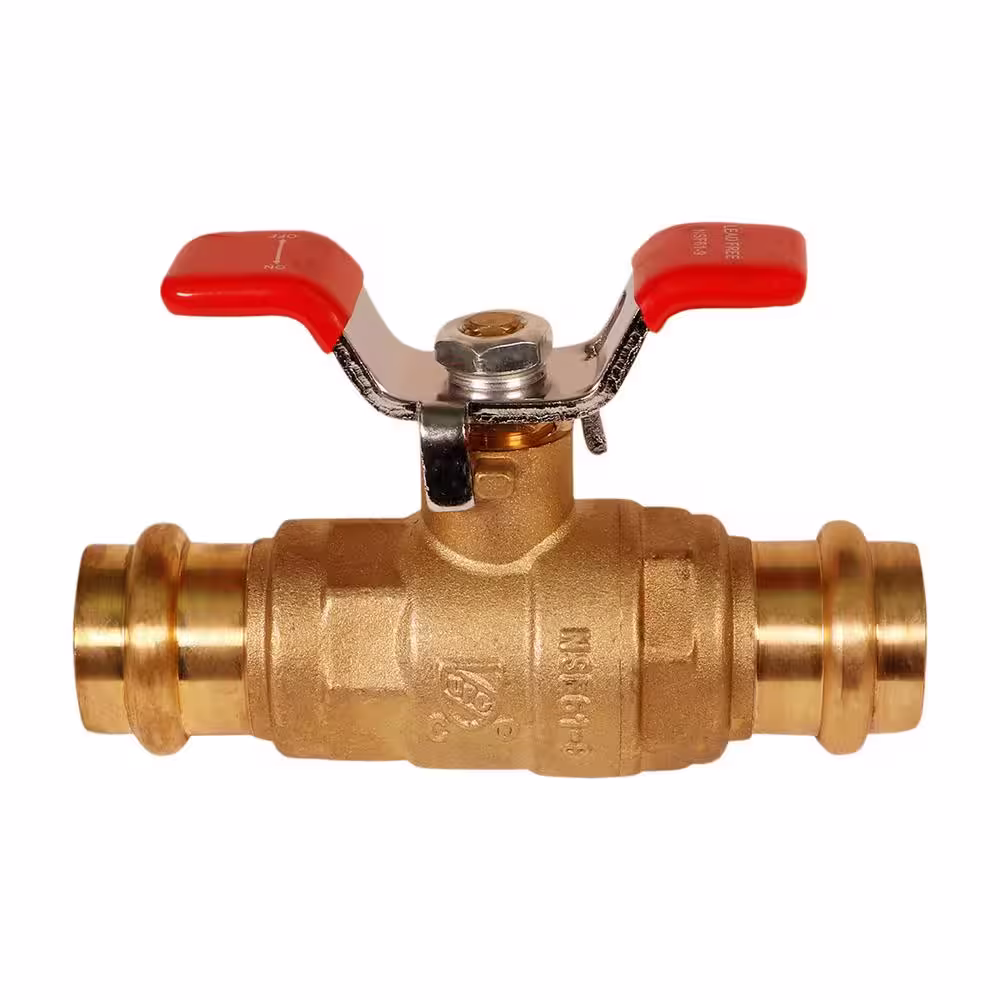 The Plumber's Choice 1 in. FIP Brass Double-O-Ring Press Ball Valve with T-Handle (Pack of 5)