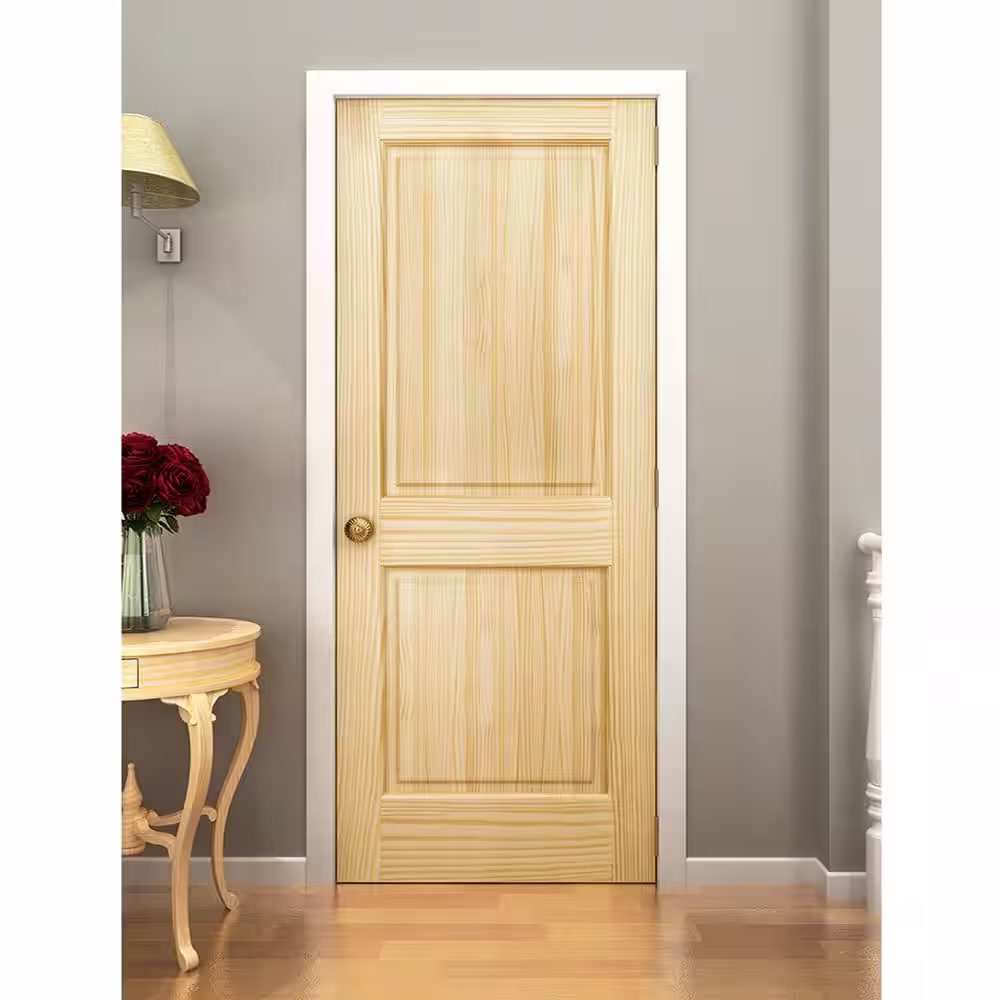 Kimberly Bay 28 in. x 80 in. Unfinished 2-Double Hip Panel Solid Core Wood Interior Door Slab