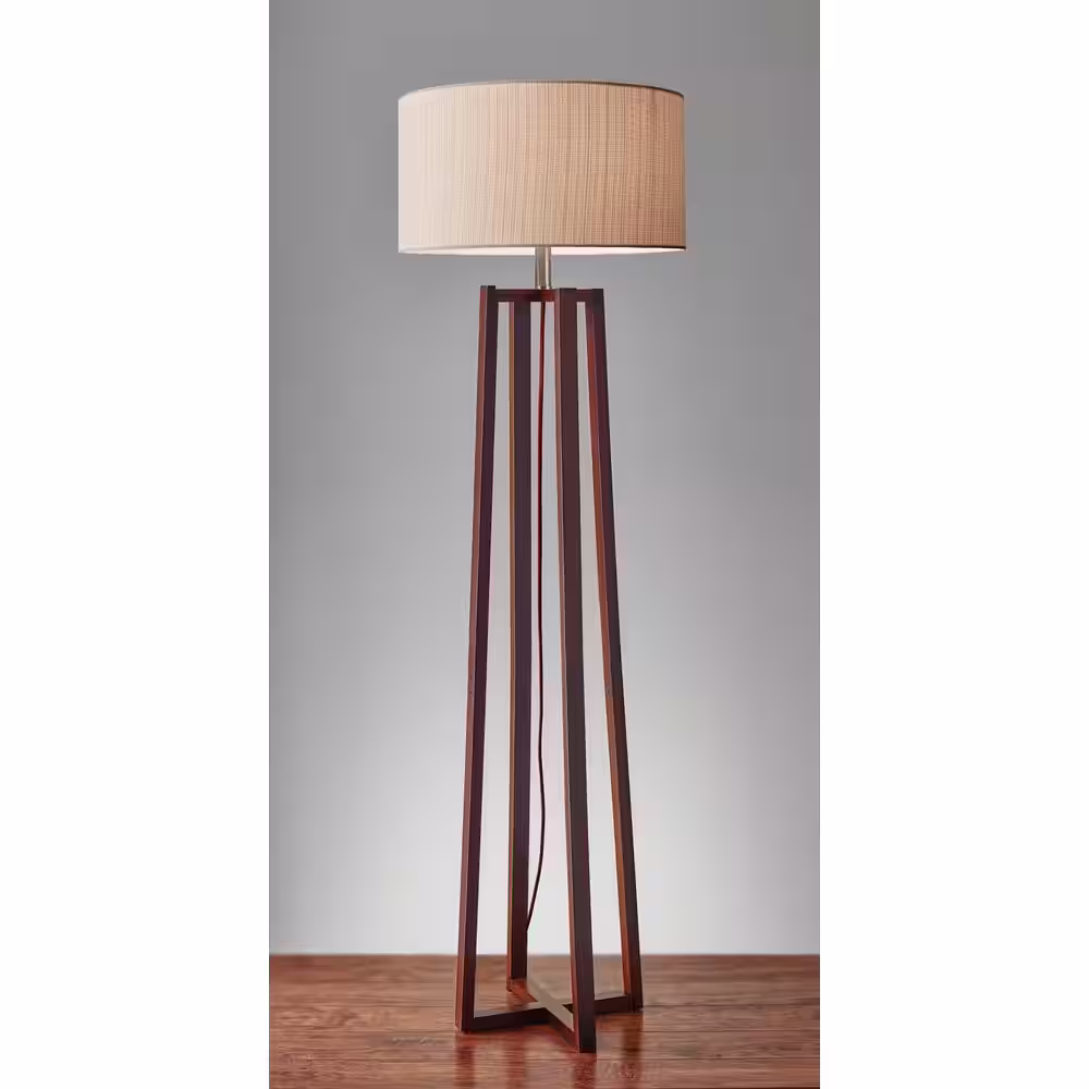 Adesso Quinn 60 in. Walnut Floor Lamp
