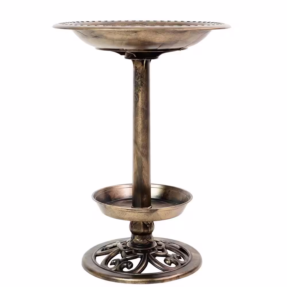 Patio Premier Brushed Bronze Birdbath with Planter