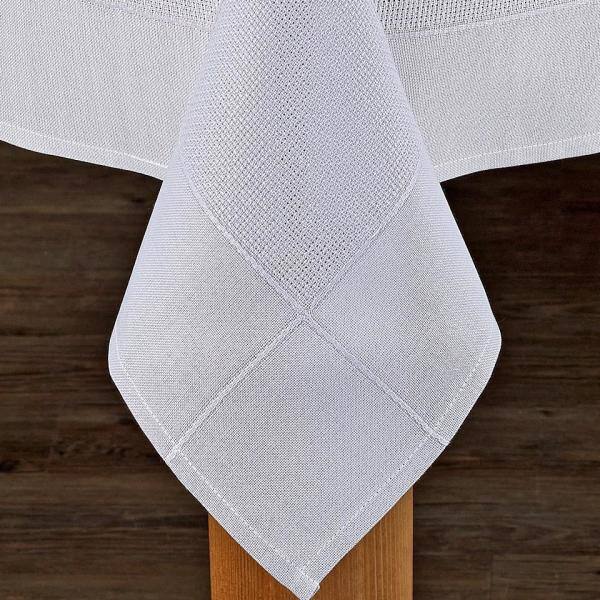 Lintex Bohemia 52 in. x 70 in. White/Grey 100% Polyester Tablecloth
