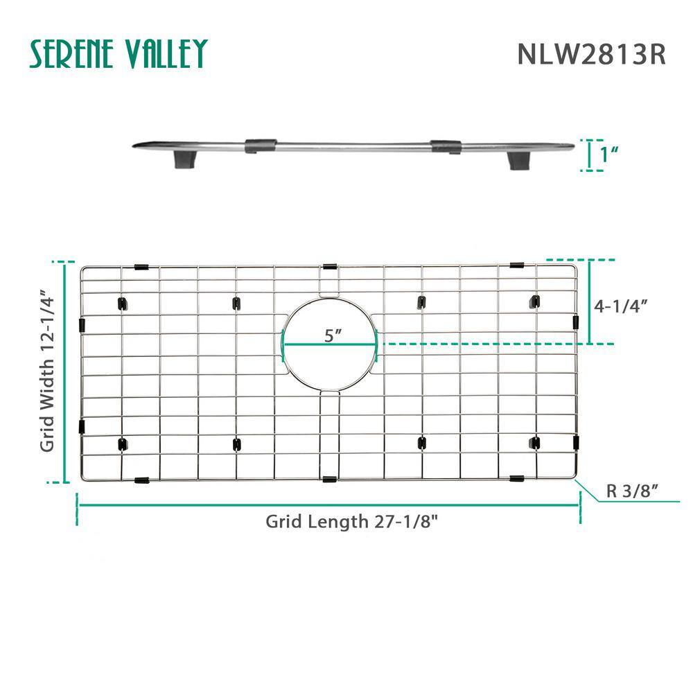 SERENE VALLEY 27.09 in. x 12.13 in. Rear Drain Sink Protector Sink Protector