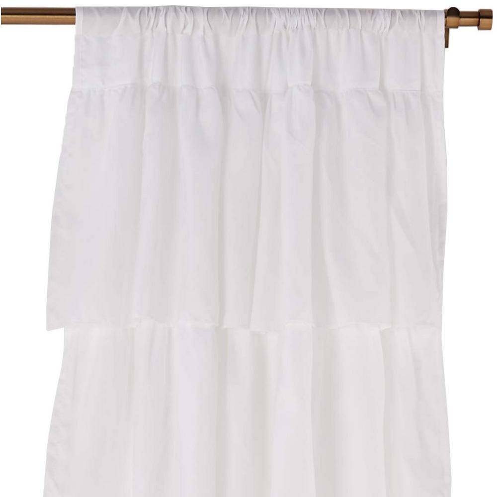 Dainty Home Crisp White Rod Pocket Room Darkening Curtain - 38 in. W x 84 in. L (Set of 2)