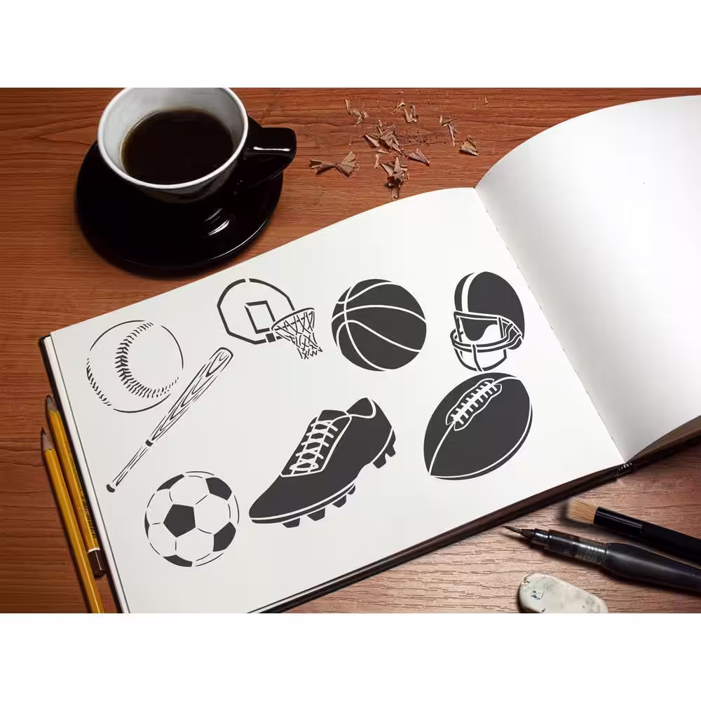 Stencil1 Sports Stencil (8-Pack)