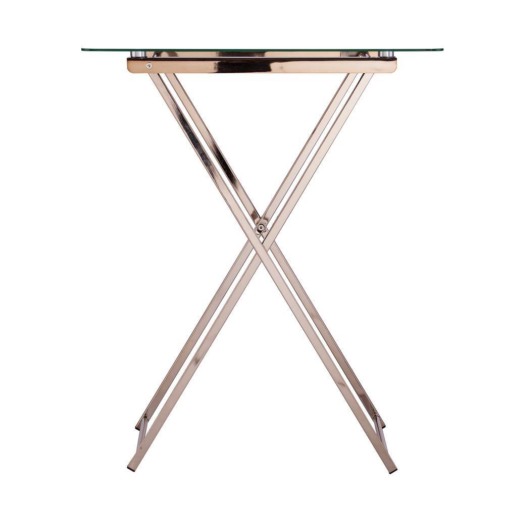 Southern Enterprises Hullerman Champagne Folding Tray Table
