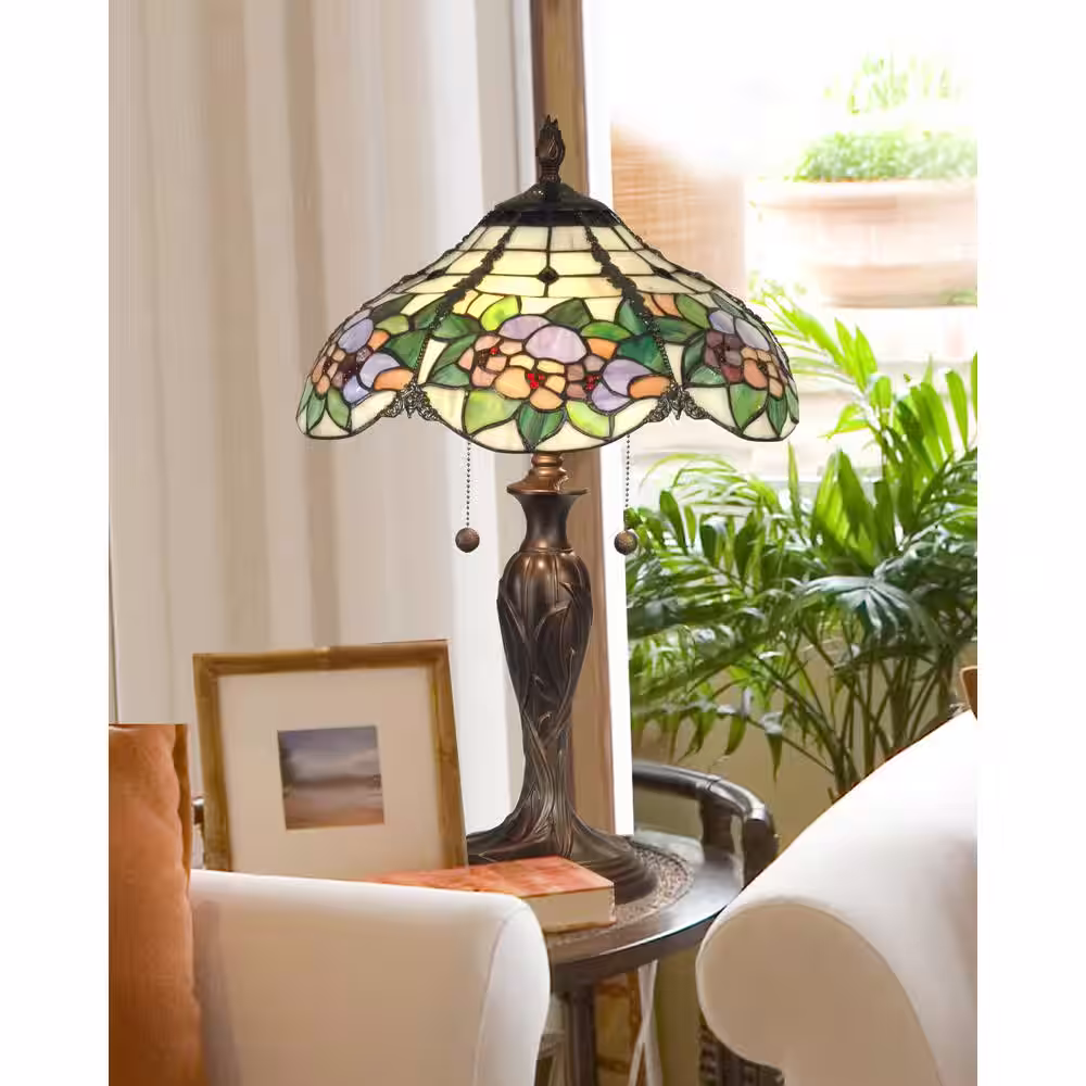 Dale Tiffany 23 in. Chicago Antique Bronze Table Lamp