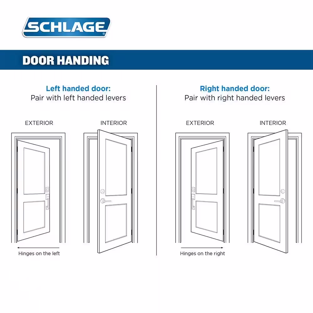 Schlage Accent Satin Nickel Right Handed Dummy Door handle