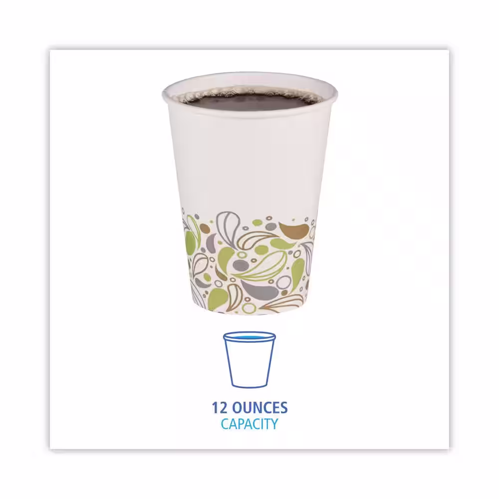 Boardwalk Deerfield 12 oz. Disposable Paper Cups, Hot Drinks, 50 Cups / Sleeve, 20 Sleeves / Carton