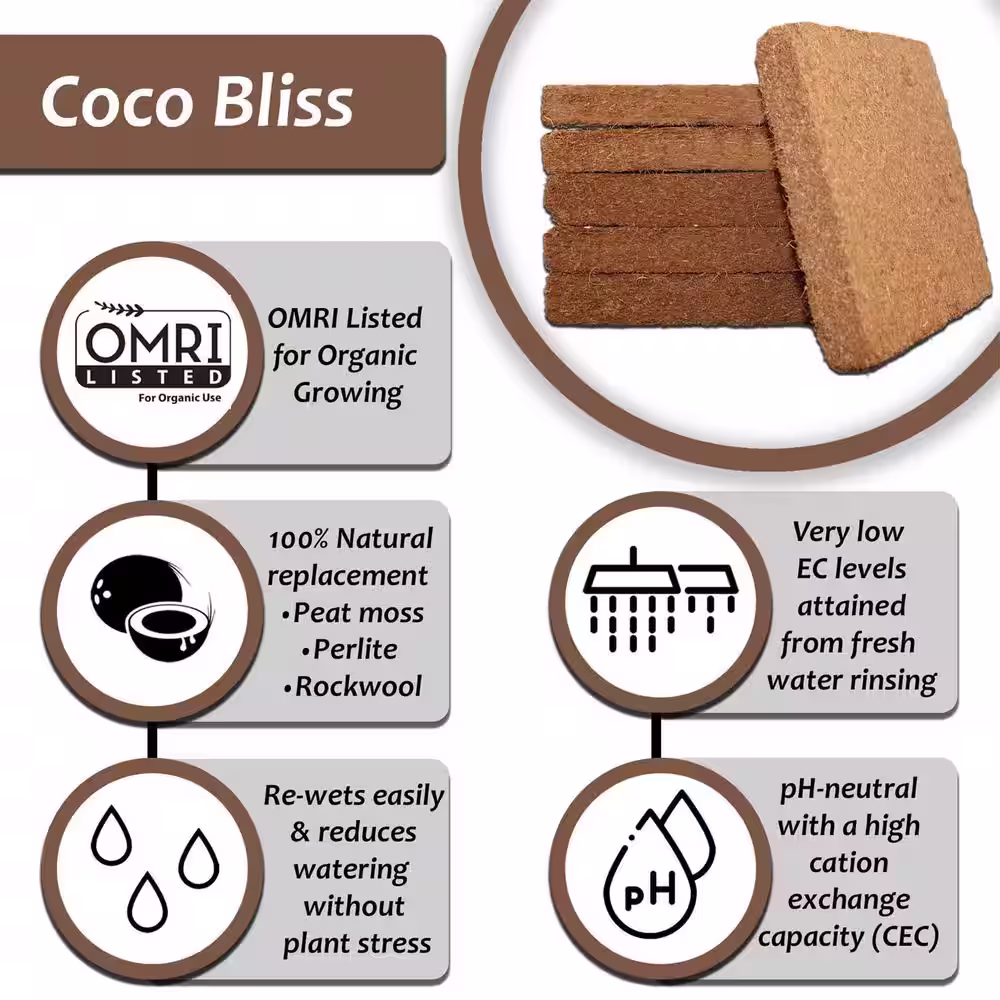 None Coco Bliss Premium Organic Coconut Coir Pith 10 lbs. Bricks (4-Pack)