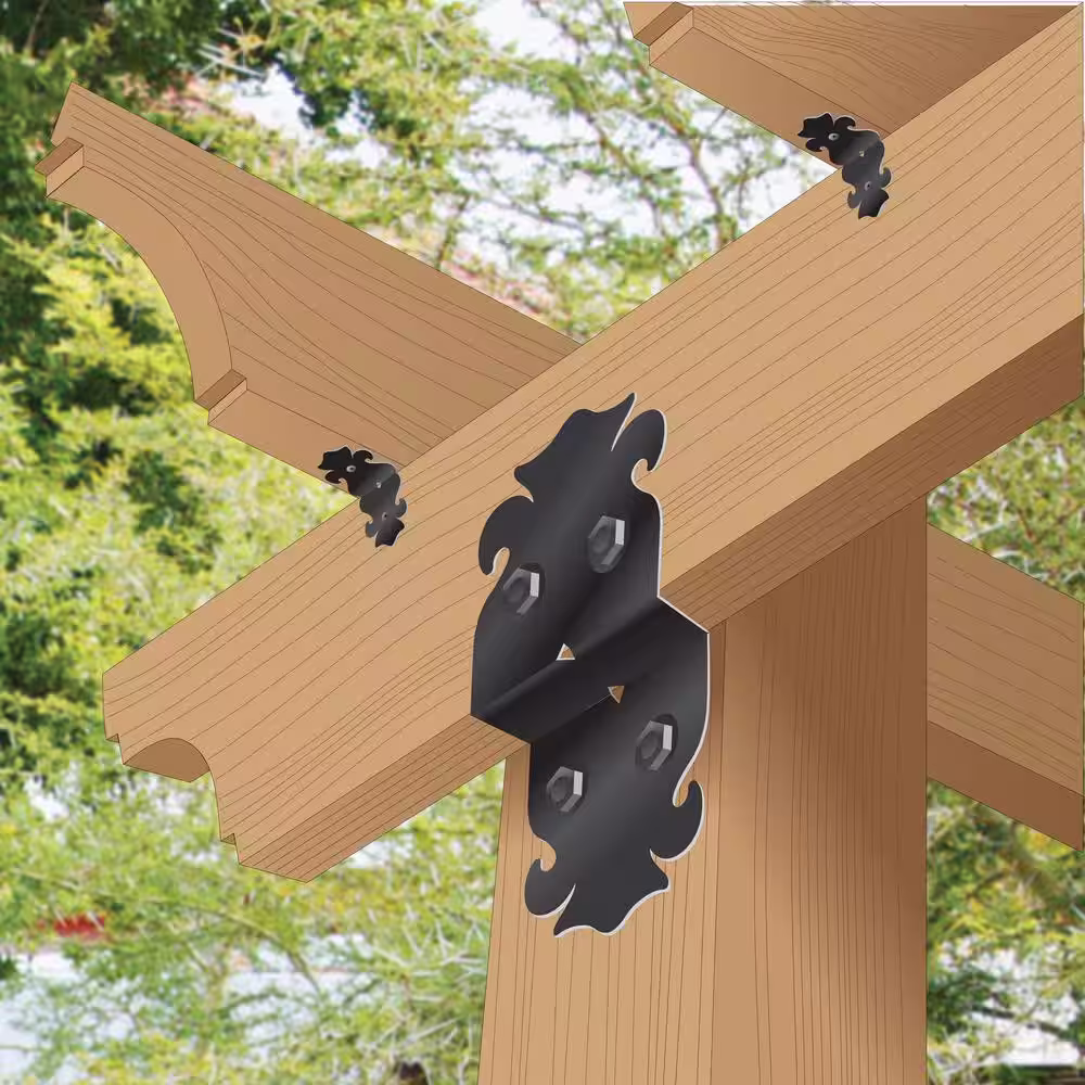 NUVO IRON 2 in. Black Galvanized Steel Decorative Rafter Clips (12-Pack)