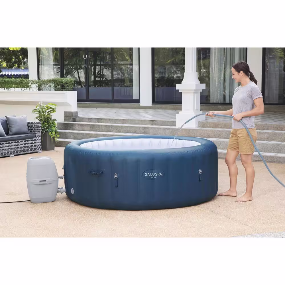 Bestway SaluSpa Milan Airjet Plus 6-Person Inflatable Hot Tub Spa w/Intex Accessory Kit