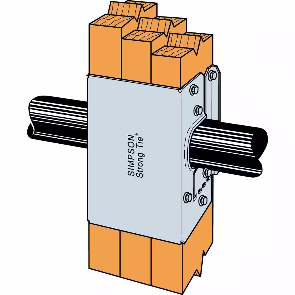 Simpson Strong-Tie HSS Galvanized Stud Shoe for Double 2x Nominal Lumber, with Strong-Drive SDS Screws