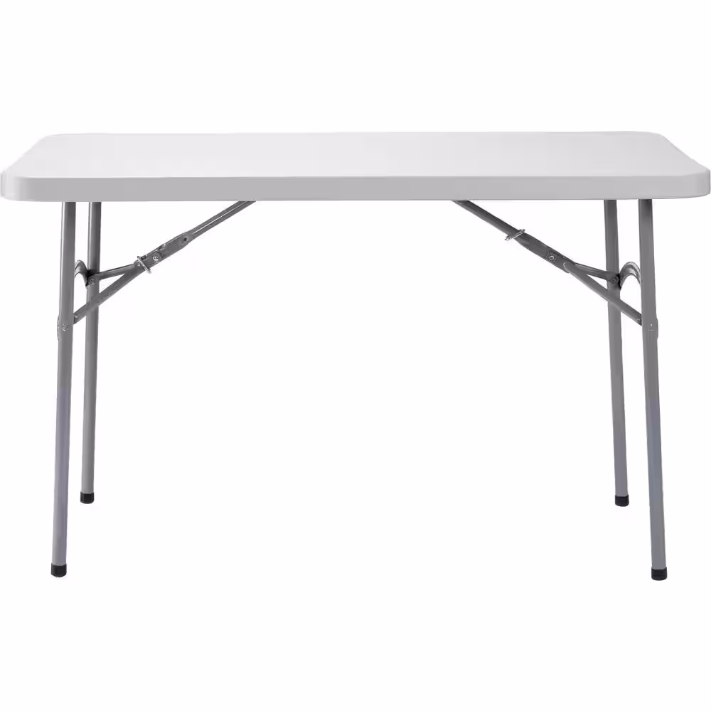 National Public Seating 24 in. x 48 in. Speckled Grey Plastic Heavy-Duty Blow-Molded Folding Table