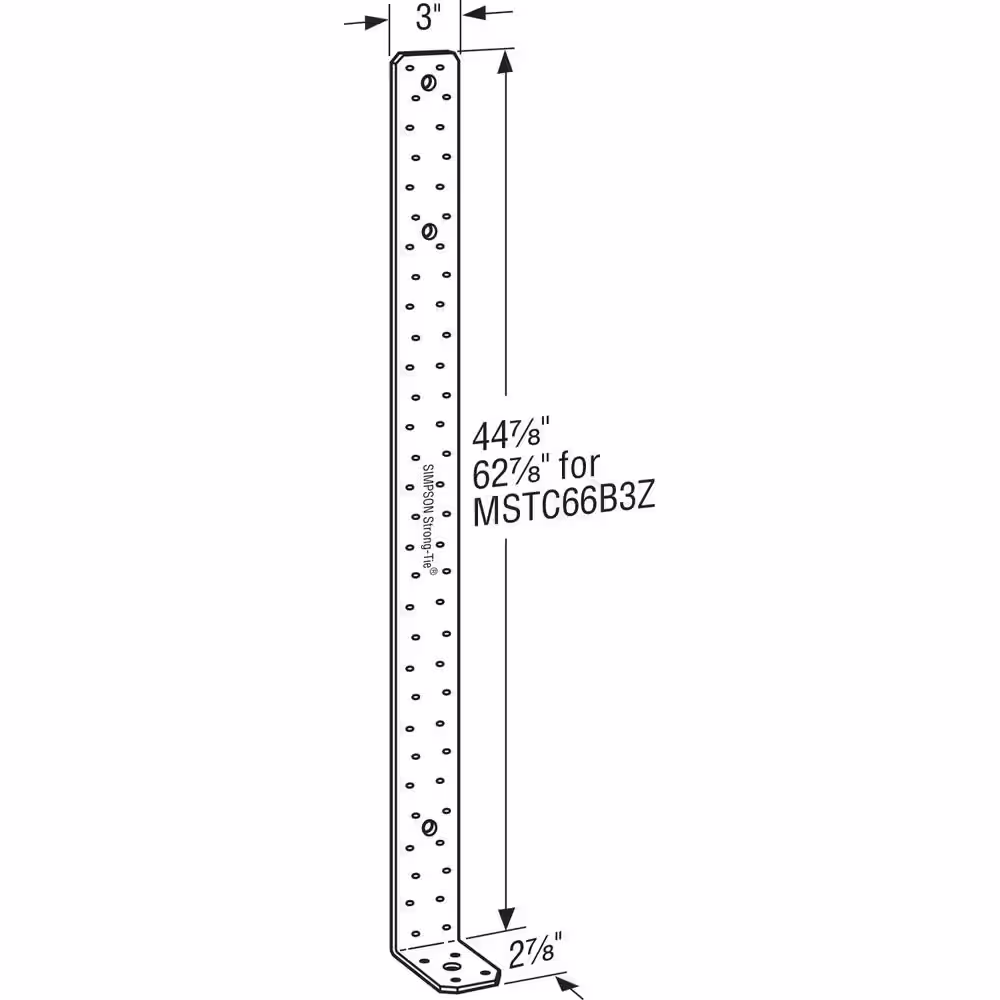 Simpson Strong-Tie MSTCB 44-7/8 in. 14-Gauge Galvanized Pre-Bent Medium Strap