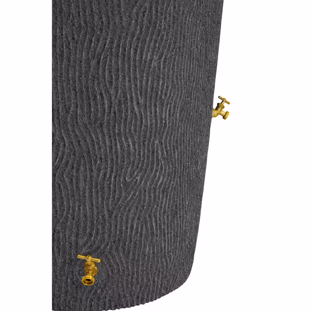 Good Ideas Impressions Bark 90 Gal. Black Dark Granite Rain Barrel