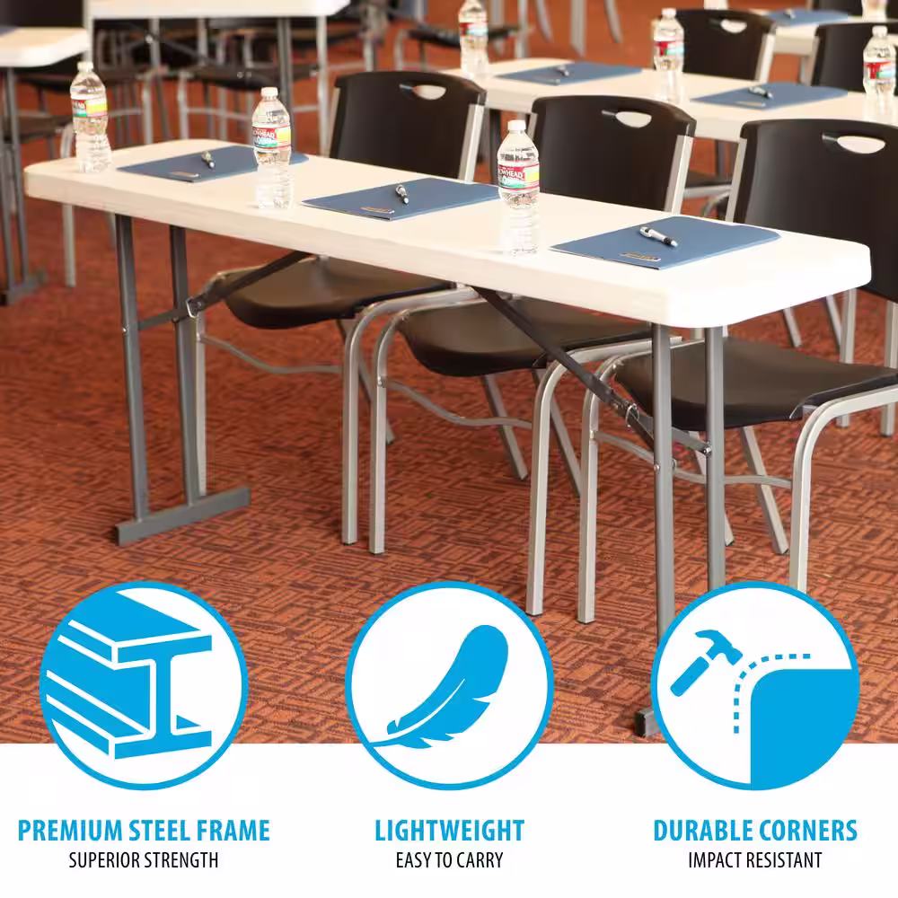 Lifetime 6 ft. Seminar Plastic Commercial Folding Table (Set of 5)