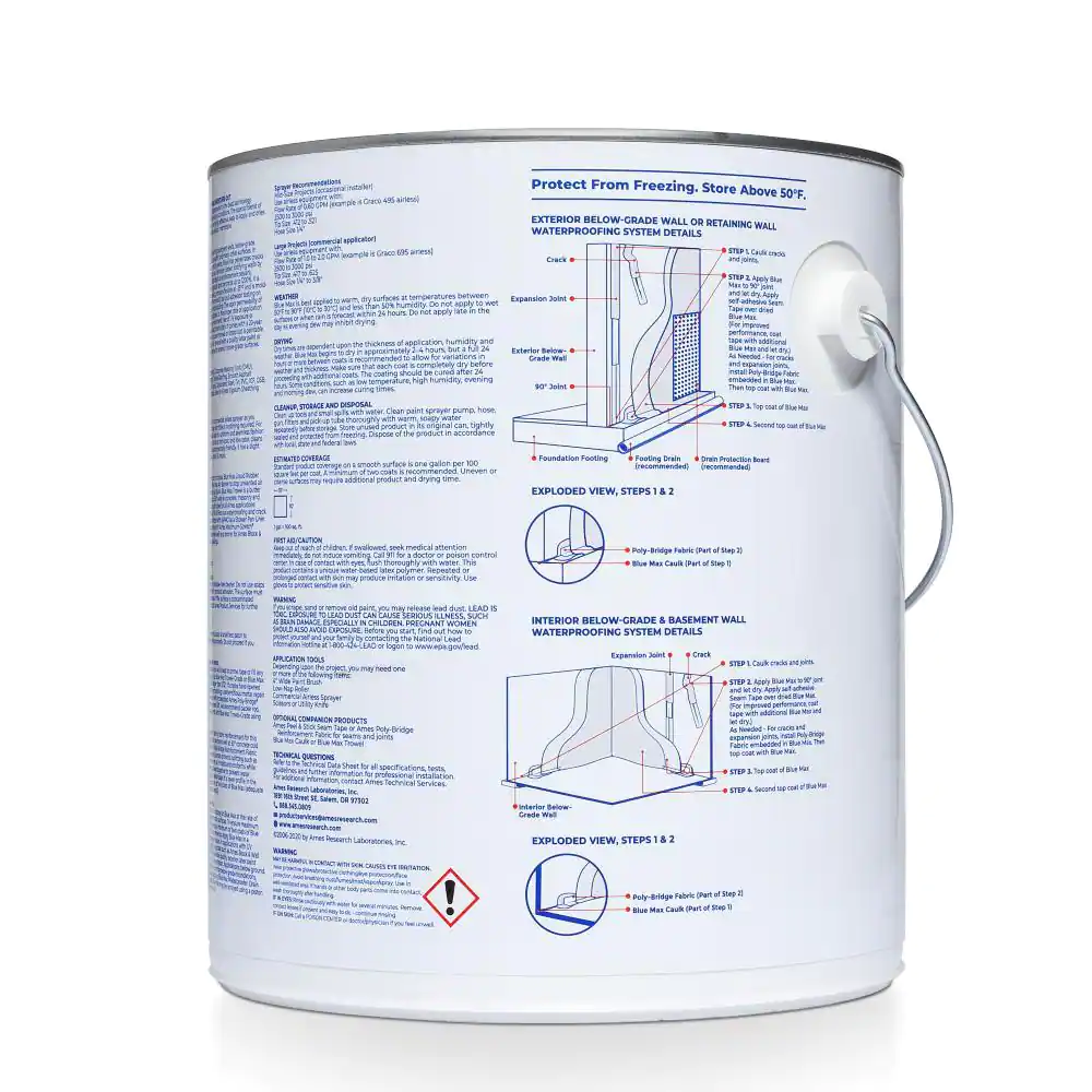 Ames Blue Max 1 Gal. White Basement Waterproofing Sealer Regular Grade