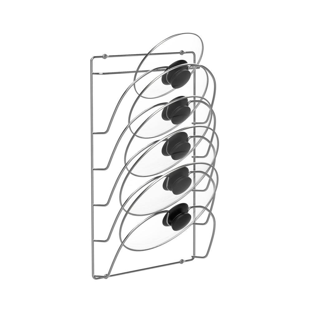 Lavish Home 5-Compartment Chrome Hanging Wall-Mount Lid Organizer