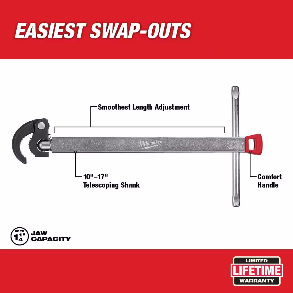 Milwaukee 1.25 in. Basin Wrench