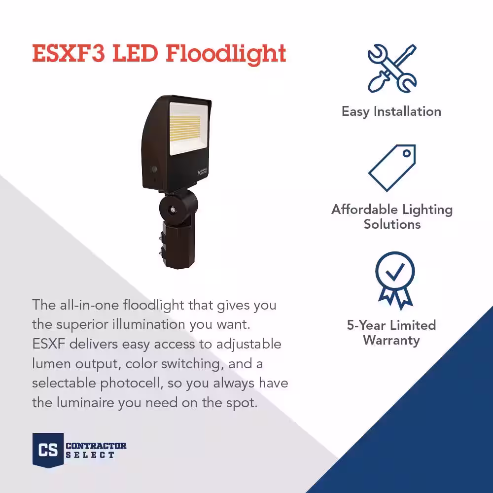 Lithonia Lighting Contractor Select Dark Bronze Outdoor Integrated LED Flood Light with Switchable Lumens and CCT