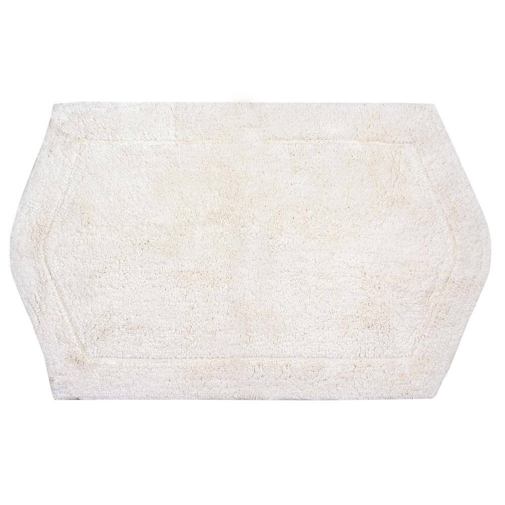 None Waterford Collection Off White 24 in. x 40 in. Cotton Bath Rug