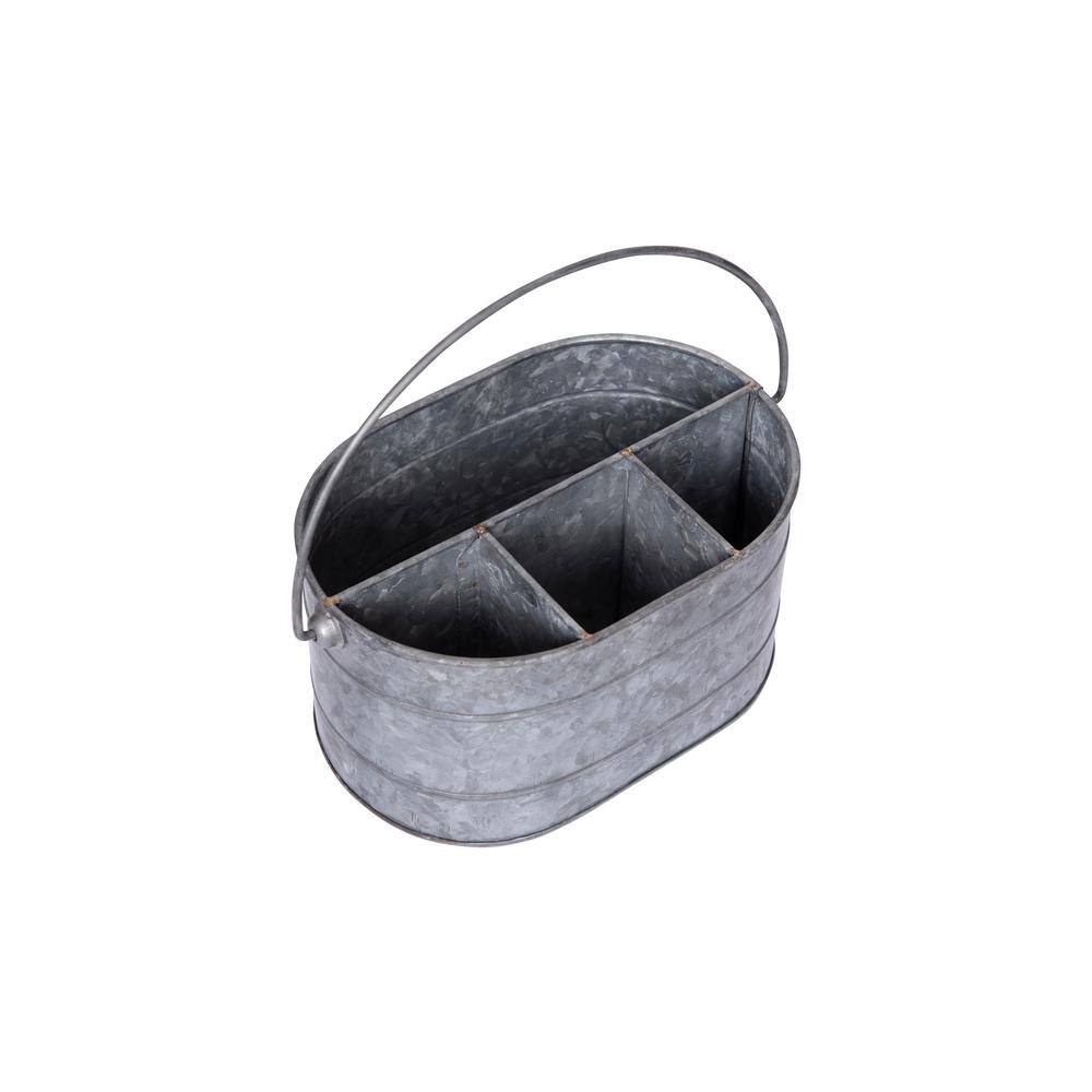 Storied Home 12 in. Galvanized Metal Organizer