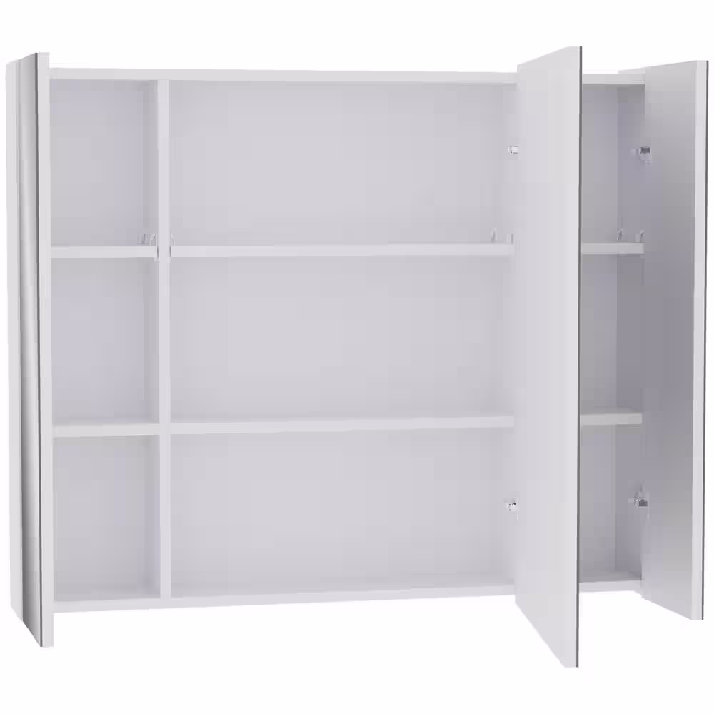 kleankin 35.5 in. x 6 in. x 29.5 in. Silver LED Medicine Cabinet with Dimmer Touch Wall-Mounted Bathroom Vanity Mirror