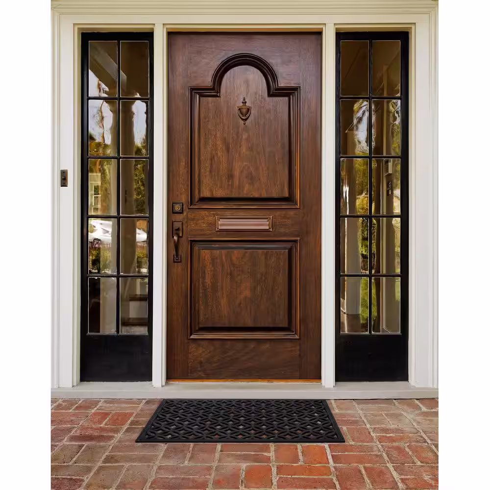 ACHIM Diamond 18 in. x 30 in. Wrought Iron Rubber Door Mat