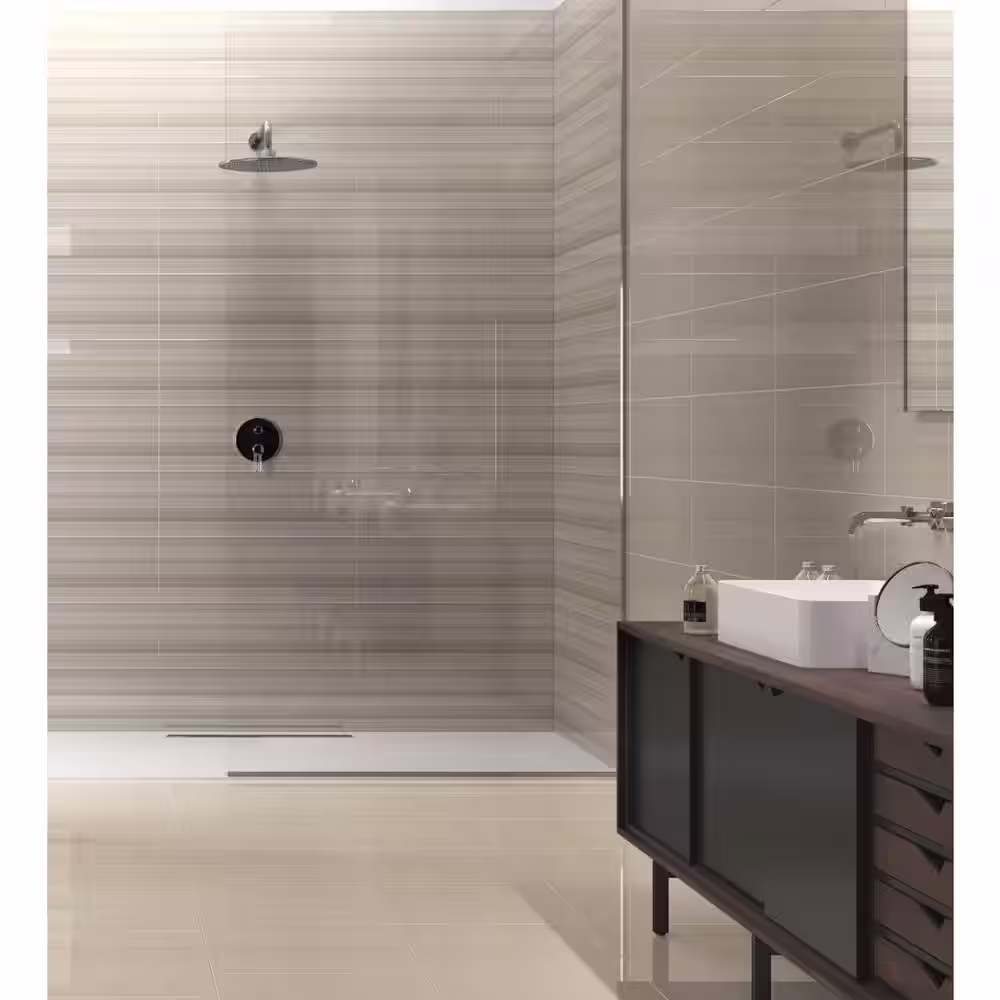 EMSER TILE Vertigo White Matte 9.84 in. x 29.53 in. Ceramic Wall Tile (14.126 sq. ft. / case)