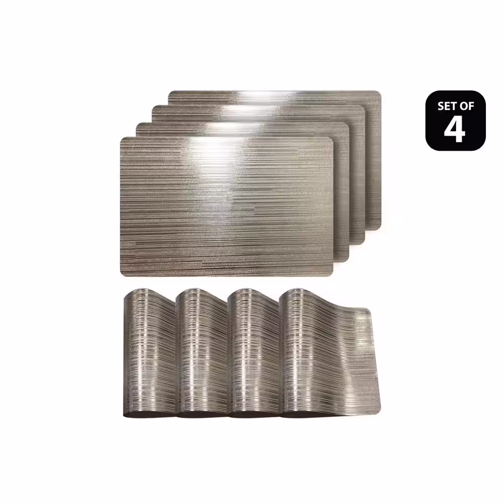 Dainty Home Emery Metallic Reversible Rectangular Placemats (Set of 4)