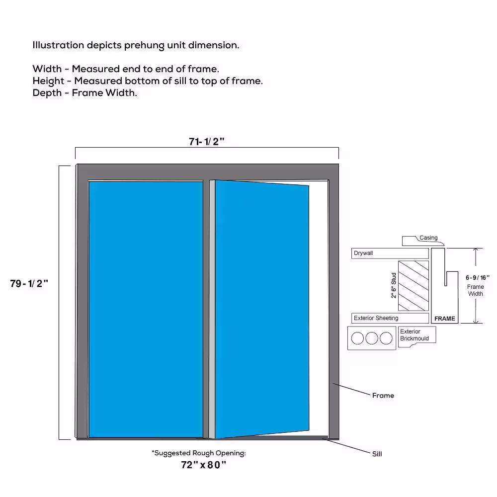 MMI Door TRUfit 69 in. x 77 in. Full Lite Primed Steel Stationary Patio Glass Door Panel with Screen