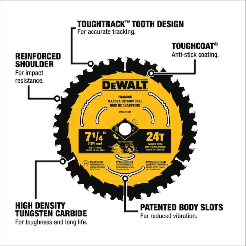 DEWALT 7-1/4 in. 24-Tooth Circular Saw Blades (3-Pack)