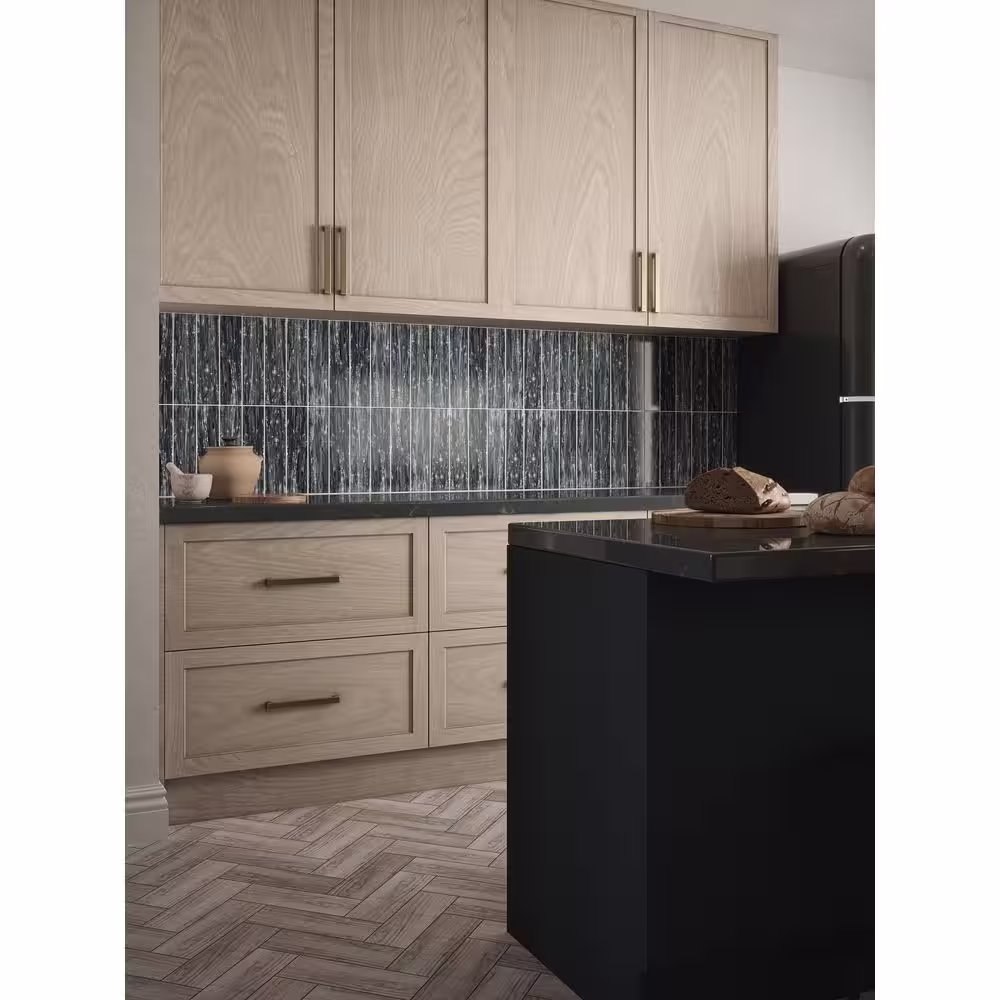 Jeffrey Court Abalone Gray 3 in. x 12 in. Glossy Glass Wall Tile (10 sq. ft./Case)